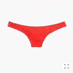 ISO J Crew Low Rider Bikini Bottom in Red polka dot Size Sm/Mdm